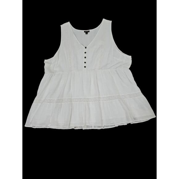 Torrid White Button Front Baby doll Top Size 3 - Picture 1 of 9